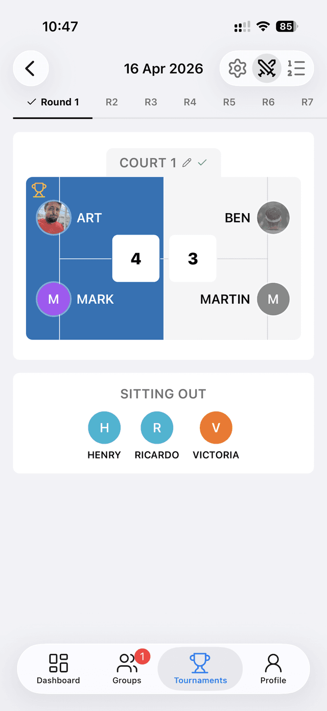 Live match scoring